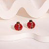 Ladybug 304 Stainless Steel Enamel Alligator Hair Clips & Stud Earring Sets for Women ZG3114-1-4