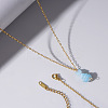 Natural Quartz Nuggets Pendant Necklaces with Brass Chains for Bestie YM3563-2-1