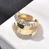 Brass Micro Pave Clear Cubic Zirconia Cuff Rings RJEW-H262-03G-3
