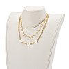 Brass Beaded Necklaces & Glass Pendant Necklaces Set NJEW-JN03335-02-9