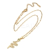 Brass Pave Full Cubic Zirconia Snake Pendant Necklaces LS-NJEW-D309-02G-B-2