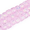 Handmade Foil Glass Beads Strands FOIL-Q002-04K-1