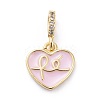 Cubic Zirconia Charms KK-G363-09G-03-1