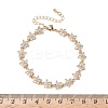 Cubic Zirconia Flower Link Bracelets BJEW-L711-03G-08-5