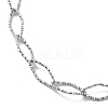 Non-Tarnish 304 Stainless Steel Rhombus Link Chain Necklace for Men Women STAS-B039-03P-2