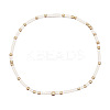 Minimalist Glass Seed Beads & Brass Beads Stretch Bracelets for Women BC0195-17-1