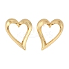 Heart Rack Plating Brass Stud Earrings for Women EJEW-S325-04G-1