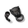 Brass Micro Pave Cubic Zirconia Fold Over Clasps ZIRC-L062-K01-M-1-4
