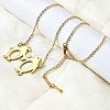 304 Stainless Steel Laser Cut Double Penguin Pendant Necklaces for Women Men NJEW-Q032-01A-G-3