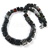 Natural Bloodstone Hexagon Prism Graduated Beaded Necklaces for Women Men NJEW-K388-03Q-1