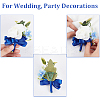 2Pcs Silk Cloth Flower Boutonniere Brooch JEWB-CP0001-42-4