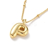 Initial Letter Brass Pendant Necklace NJEW-A015-21G-P-1