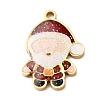 Christmas 304 Stainless Steel Enamel Pendants STAS-B112-02G-04-1