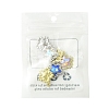 6Pcs 6 Colors Rack Plating Alloy with Rhinestone Pendants FIND-FS0002-54-6