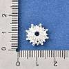 Flower Brass Clear Cubic Zirconia Bead Caps KK-V008-08A-S-3