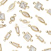 30Pcs 5 Styles Brass Pave Clear Cubic Zirconia Links Connector Charms ZIRC-FS0001-04-2