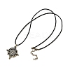 Alloy Viking Compass Pendant Necklaces NJEW-H064-01AB-2