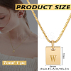 1Pc Stainless Steel Letter Rectangle Pendant Necklaces NJEW-LP0001-34W-G-2