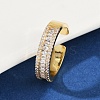 Brass Micro Pave Cubic Zirconia Cuff Rings for Women RJEW-F182-01G-2