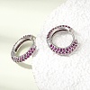 Brass Micro Pave Cubic Zirconia Hoop Earrings KK-CBA8324-24P-02-2