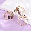 Natural Amethyst/Korean Jade/Agate Germ Cuff Rings RJEW-M076-05G-06-1