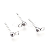 202 Stainless Steel Stud Earring Findings STAS-I324-01P-6mm-2