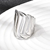 304 Stainless Steel Open Cuff Rings for Women RJEW-K313-17P-3