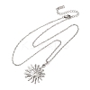 304 Stainless Steel Sun Pendant Cable Chain Necklaces for Men Women NJEW-K308-04E-P-4