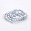 Pearl Luster Plated Imitation Jade Glass Faceted Rice Beads Strands GLAA-A030A-PL03-2