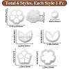 CRASPIRE 5 Styles Flower & Leaf Plastic Clay Pressed Molds DIY-CP0010-31-2