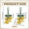2Pcs Lily of the Valley Kintting Cotton Wool Pendant Decorations HJEW-LP0002-93D-2