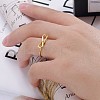 Stylish 304 Stainless Steel Bowknot Open Cuff Ring for Women Daily Wear GB8358-2-3