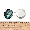 304 Stainless Steel Pave Natural Paua Shell Stud Earring Findings STAS-Z125-03P-3
