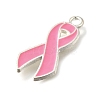 Breast Cancer Pink Awareness Ribbon Theme Alloy Enamel Pendants ENAM-C026-01A-S-2