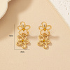 Flower Alloy & Rhinestone Dangle Stud Earrings FS-WG1D96C-01-2