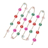 Colorful Glass Beaded Flower Link Chains AJEW-JB01209-01-1