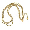 304 Stainless Steel 3-strand Braided Round Snake Chain Necklaces for Women NJEW-M098-04G-2