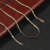 2.5mm Rack Plating Brass Herringbone Chain Necklaces for Women Men MAK-L044-19G-1