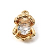 Brass Pave Cubic Zirconia Charms KK-C096-15G-01-1