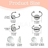 DIY Blank Dome 304 Stainless Steel Open Cuff Rings Making Kit DIY-YW0008-56-2