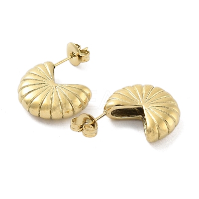 Ion Plating(IP) 304 Stainless Steel Flower Stud Earrings EJEW-P258-48G-1
