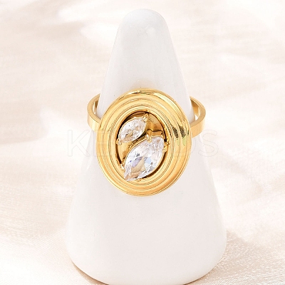 304 Stainless Steel Cuff Rings for Women LS-RJEW-S639-05G-1