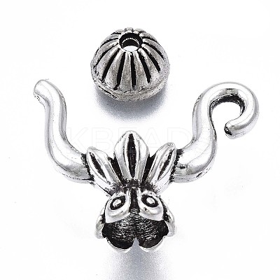 Tibetan Style Alloy Bead Frame PALLOY-Q441-079-RS-1