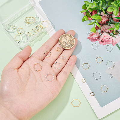 48Pcs 6 Style Brass Linking Rings KK-BC0009-42-1