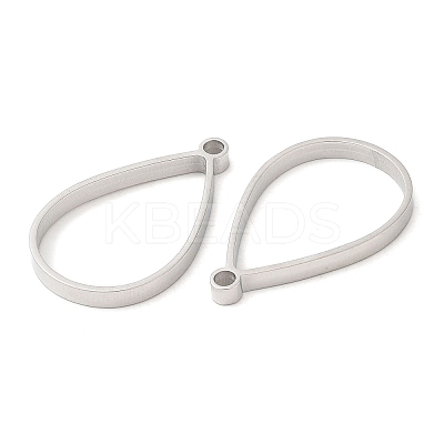 Non-Tarnish 304 Stainless Steel Open Back Bezel Teardrop Pendants STAS-Z040-11B-P-1