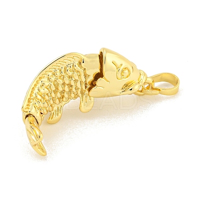 Rack Plating Fish Brass Pendants KK-K341-67G-1