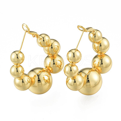 Brass Round Ball Wrap Hoop Earrings for Women EJEW-N011-83-1