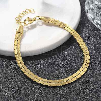 304 Stainless Steel Snake Link Chain Bracelets for Women BJEW-F488-22G-1