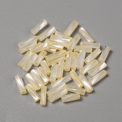 Opaque Colours Glass Twist Bugle Beads GLAA-WH0039-08D-1