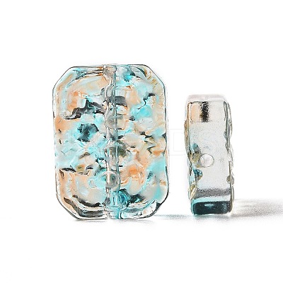 Transparent Spray Painted Glass Beads X-GLAA-I050-08I-1